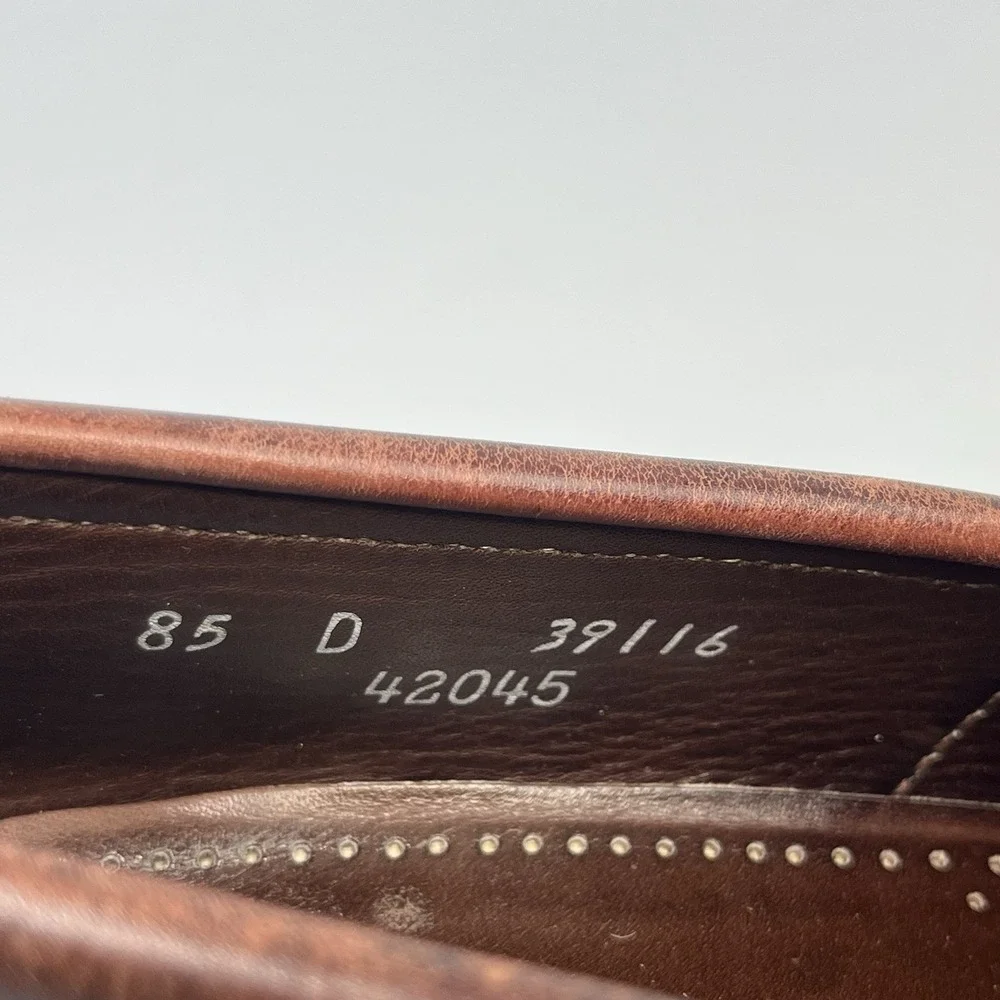 Allen Edmonds Enfield Brown Leather Kiltie Tassel Loafers Slip On Size 8.5D